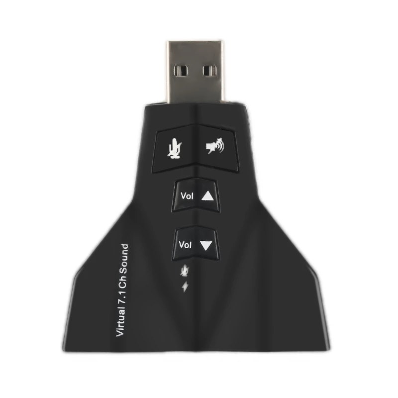 USB External 7.1 Channel 3D Virtual Audio Sound Card Mic Adapter For Computer Laptop 3.5mm AUX Jack Microphone Earphone Speaker