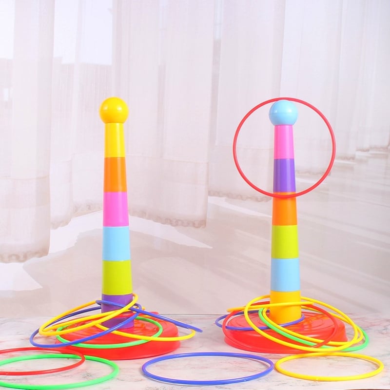 Children Throw Circle Game Ferrule Stacked Toys Fun Indoor Outdoor Parent-Child Interactive Circle Layers Early Education Gift