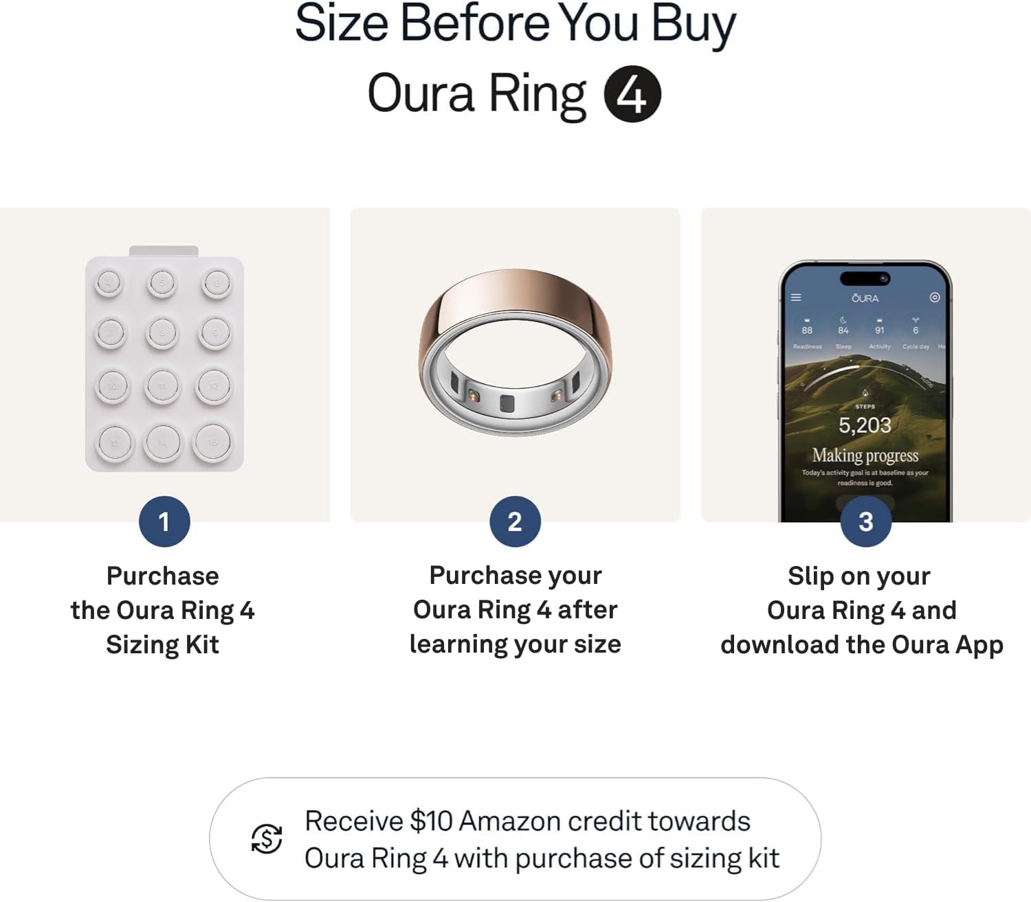 Oura Ring 4 - Rose Gold - Size 8 - Sleep, Activity, Women’s Health, AI Advisor, Up to 8 Days of Battery Life, Size Before You Buy, Android & iOS Compa