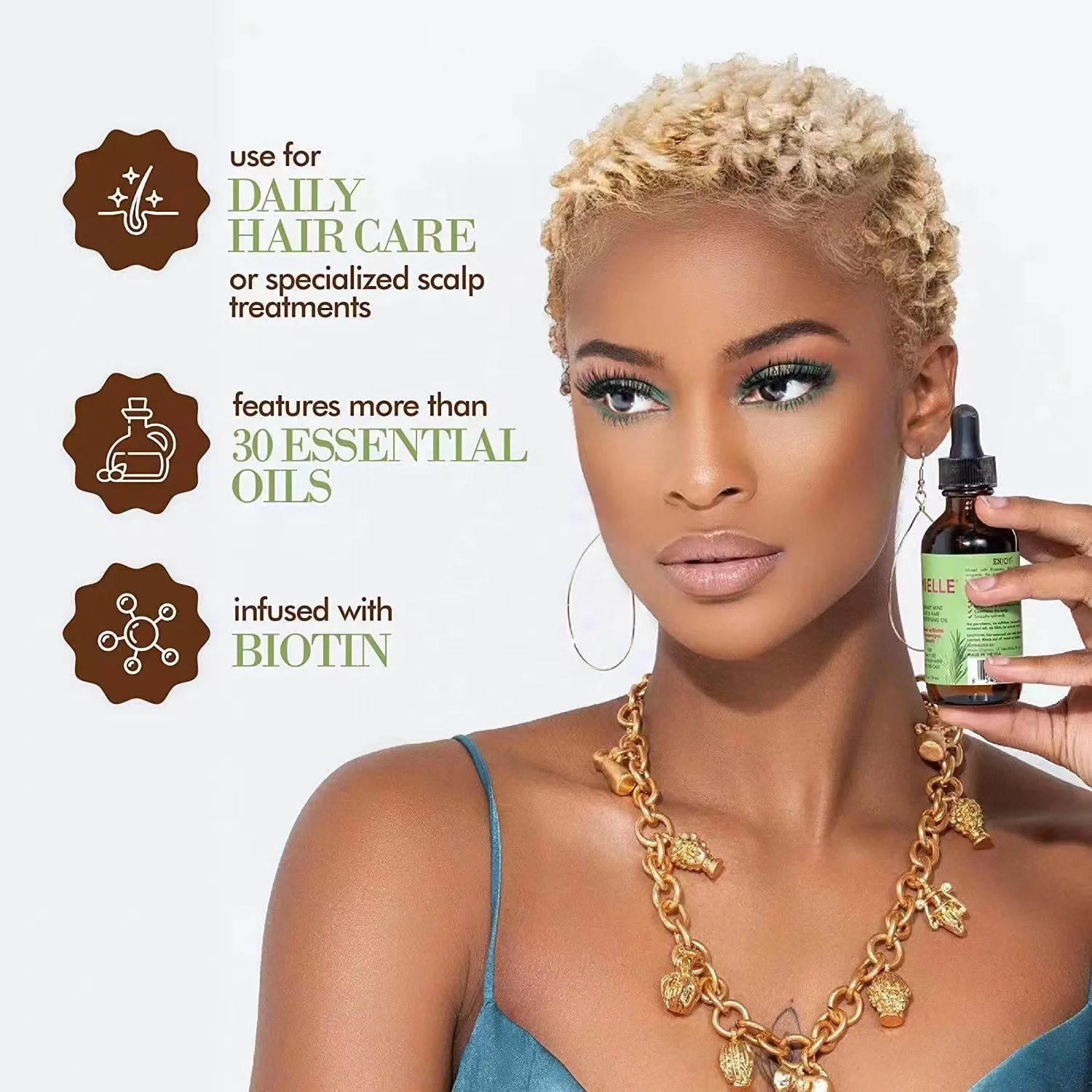 MIELLE Natural Organics Rosemary Mint Scalp Parting Hair Strengthening Nourishing Conditioning Hair Oil