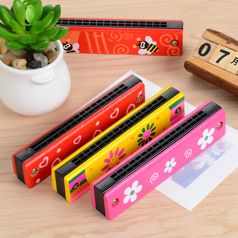 Funny Wooden Harmonica Kids Music Instrument Educational Child Attractive Toy