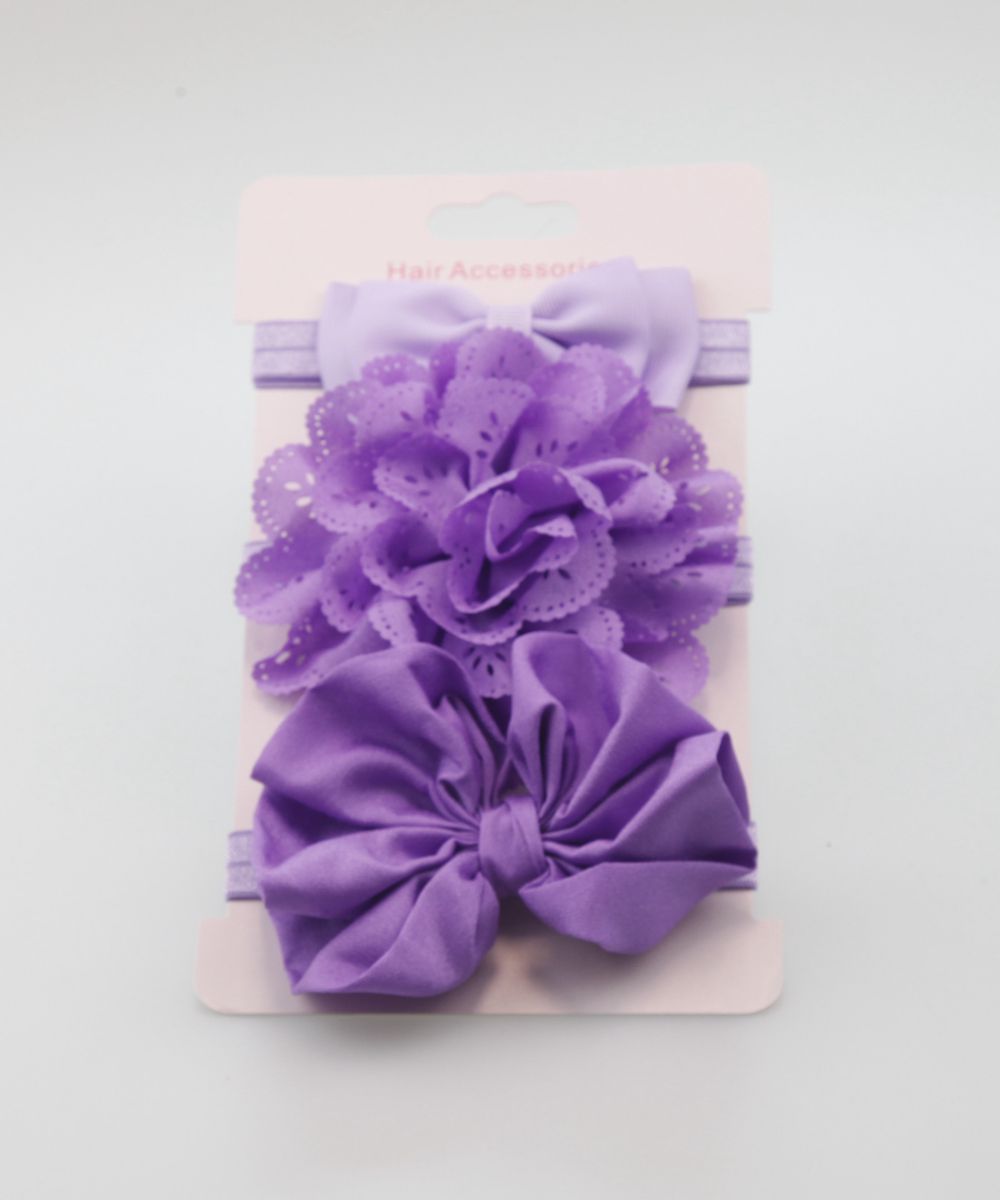 3Pcs Baby Elastic Flower Headband Rubber