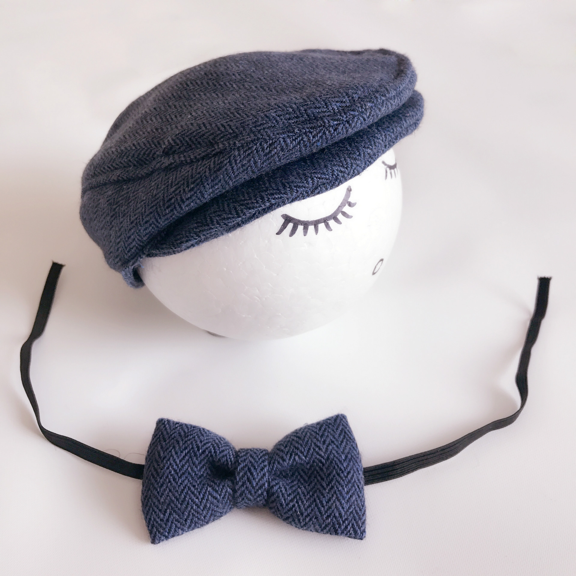 Baby Gentleman Duck Tongue Hat+Bowtie Cartoon Photography Hat Newborn Children Photography Clothing Top Hat