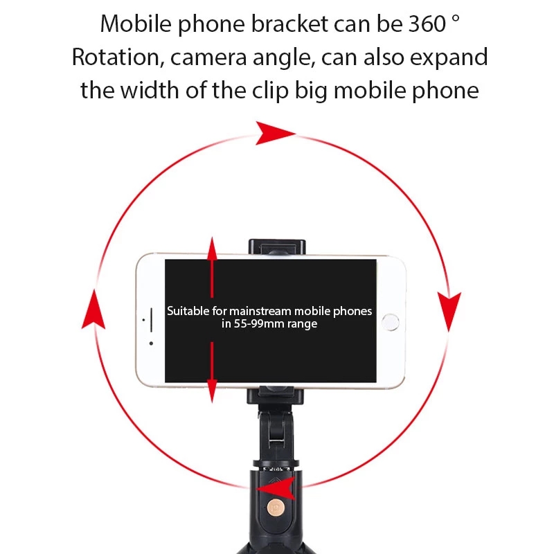 The New Wireless Bluetooth Selfie Stick Foldable Mini Tripod Shutter Remote Control Portable Selfie StickFfor IOS Android Phone