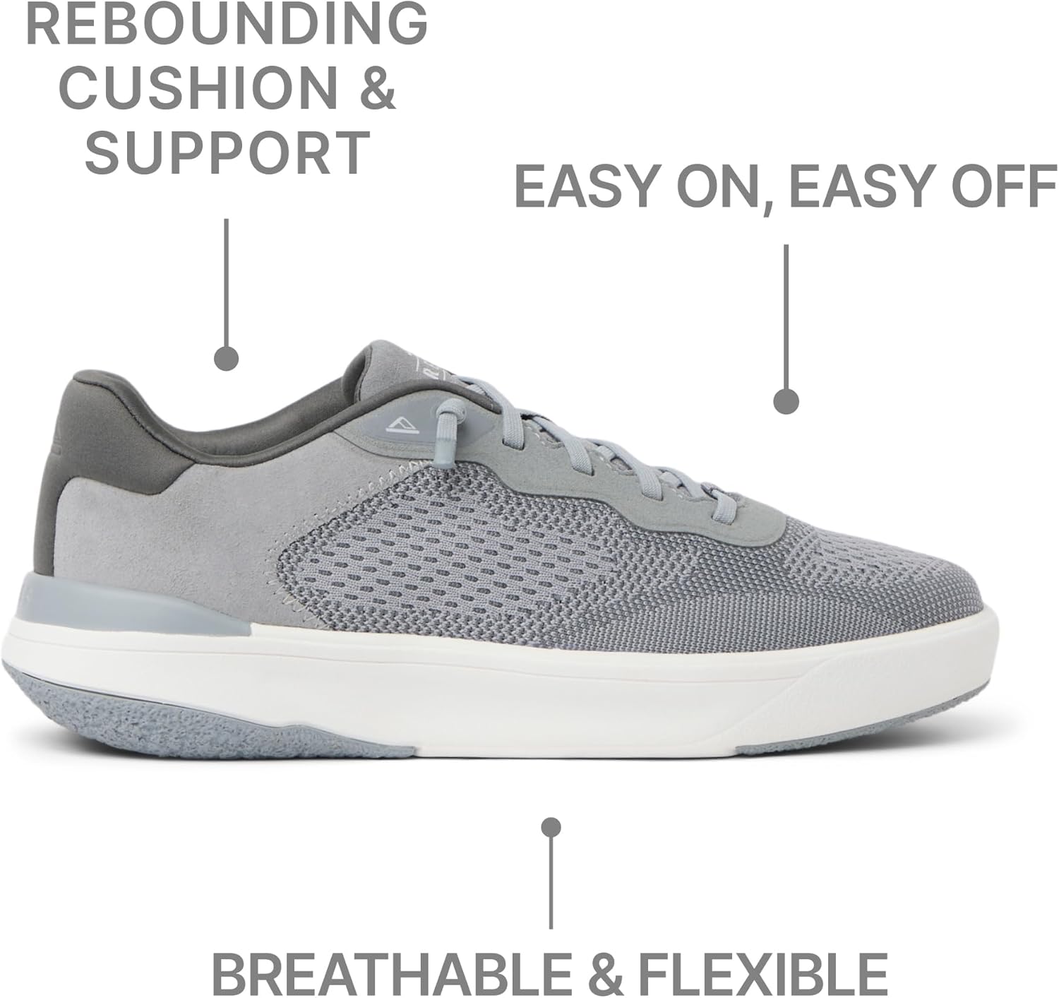REEF Men's Shoreline Del Mar Shoe, Breathable Knit Upper, Lightweight & Flexible, Cushion Footbed, Elastic Laces