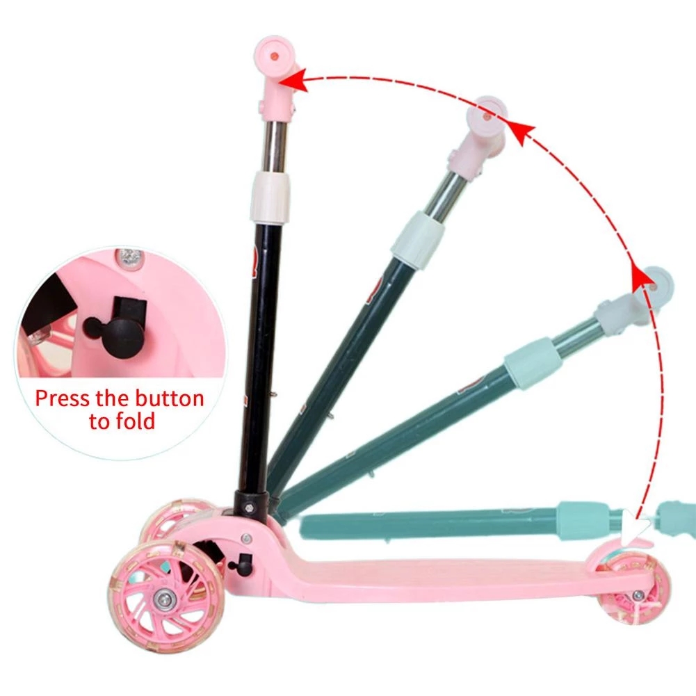 Toy Folding Children Scooter 2-8 Years Old Three-wheel Flashing Skateboard Swing Car Indoor And Outdoor Children's Scooter