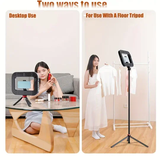 2025 New Smartphone Video Stand Handheld LED Ring Light Selfie Light Mobile Video Stabilizer for Camera, Smartphone, Action Camera, Filming, Filmmaking and Makeup