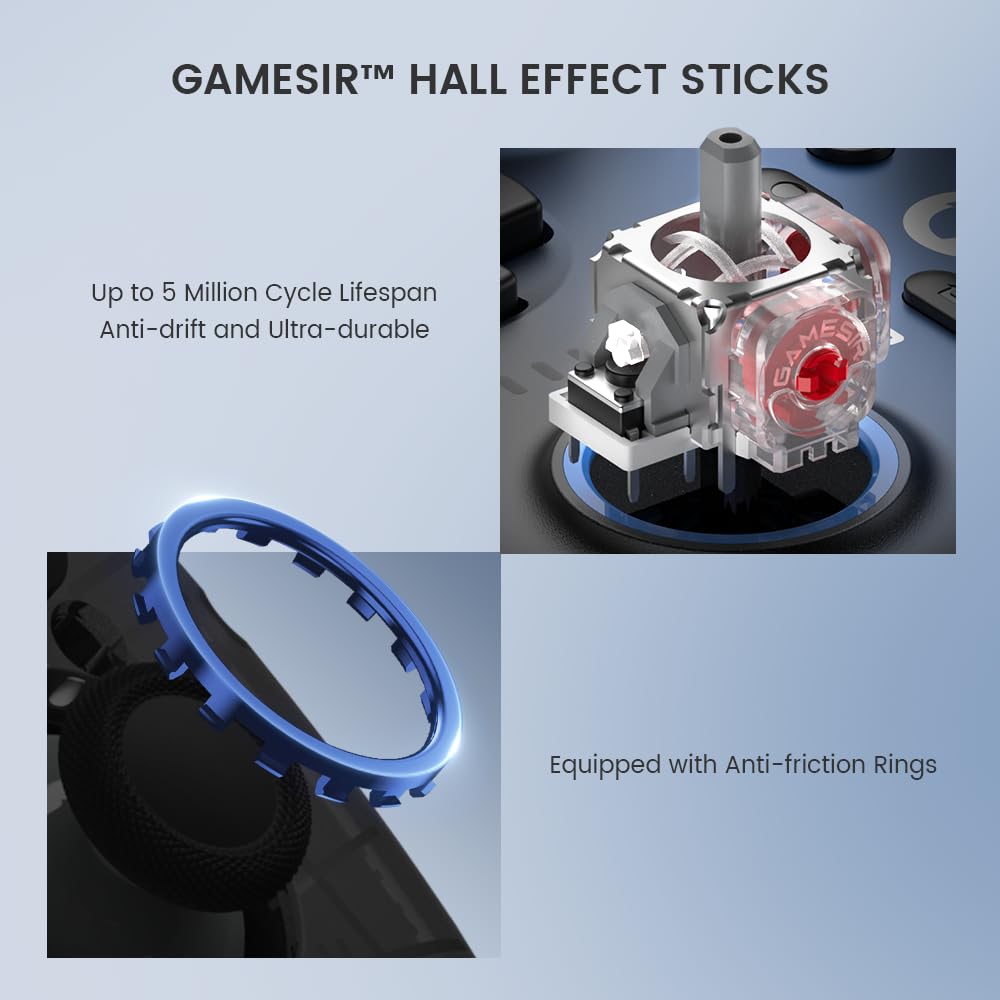 GameSir Super Nova Wireless Gaming Controller for PC/Switch/Switch 2/iOS/Android, 1000Hz Polling Rate, Hall Effect Stick & Trigger, Rubberized Grips,