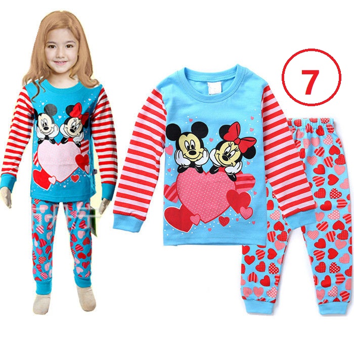 Children's wear new girls cartoon Minnie short sleeve fifth pants two pieces sets kids summer cotton suit