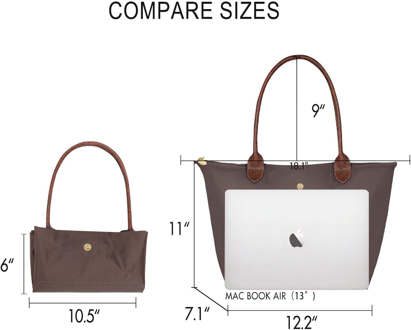Work Tote Bag For Women: For 13-15" Laptop Foldable - For Office Professionals College - Commute Travel
