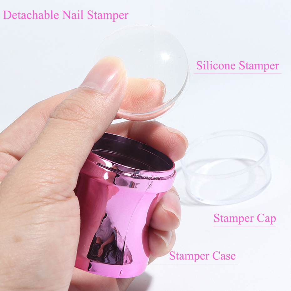 Clear Silicone Nail Stamper Scraper Set Jelly Nail Art Stamp Polish Print Transfer For Stamping Plate Template Tools TR1033