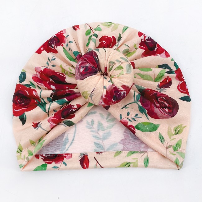Baby Girl Hat Newborn Soft Cute Floral Cap for Toddler Infants Turban Hat random color