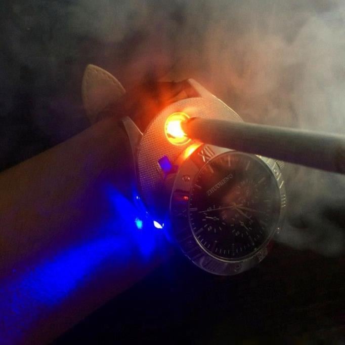 windproof electric smart usb charging cigarette lighter wrist watch with usb lighter electronic for men