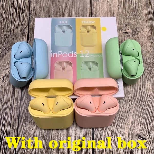 Macaron inPods 12 TWS Bluetooth Earphone Mini Headphone Wireless Earbuds Bluetooth Headset with Charging Box