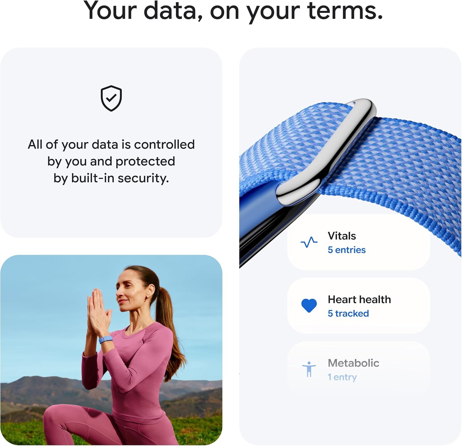 Google Fitbit Air - Screenless Activity Tracker with Fitness, Heart Rate, and Sleep Tracking - Personalized AI-Powered Coaching - Up to 7 Days’ Batter