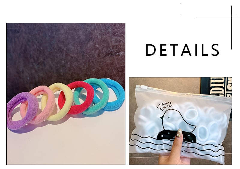 50pcs/Set Girls Colorful Nylon Small Elastic Hair Bands Children Ponytail Holder Rubber Bands Headband
