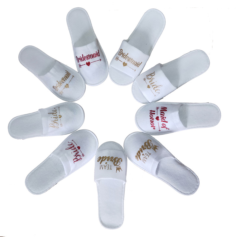 1 pair bride to be disposable soft slippers bride shower wedding decoration gift team bridesmaid party decoration hen party