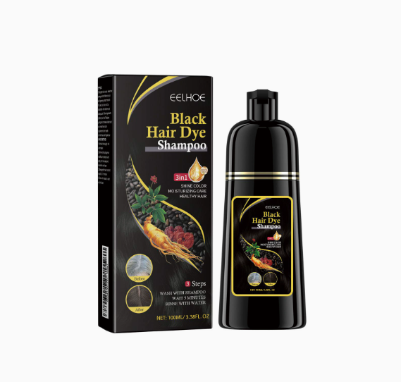 Black Hair Dye Shampoo 3 in 1 Growth Clean Hair Darkening Deep Nourishing Black Hair Dye Shampoo Natural Organic Herbal