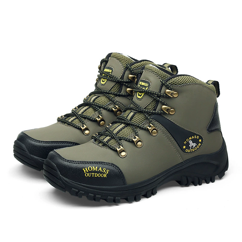 Autumn Winter Men Hiking Boots Outdoor Waterproof Non-slip Camping Man Shoes Hiking Sneakers Warm Fleece Short Boots