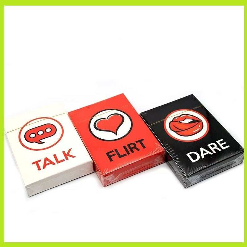 Talk, Flirt or Dare Full English romantic game talk or adventure game cards 3 Games Cards In 1 Couples Valentine's Day Gift