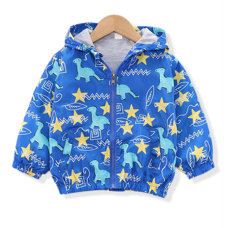 Children's jackets, boys' jackets, spring children's clothing, baby cartoons, dinosaurs, zipper jackets, windbreakers
