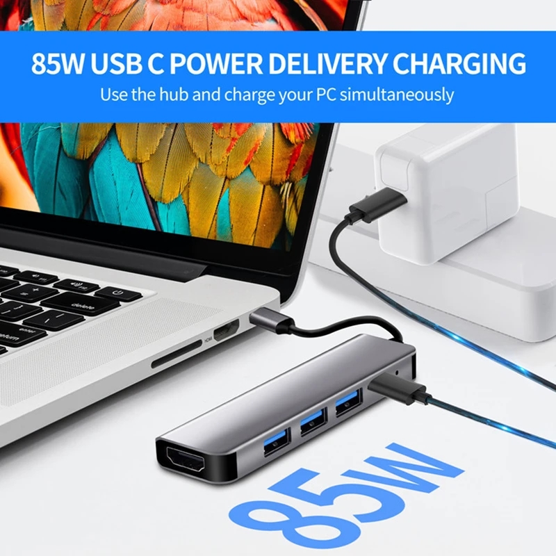 5in1 2009 pd100W+usb3.0+2.0+Audio 4K HDMI compatible USB 3.0 2.0 C-type PD charging dock