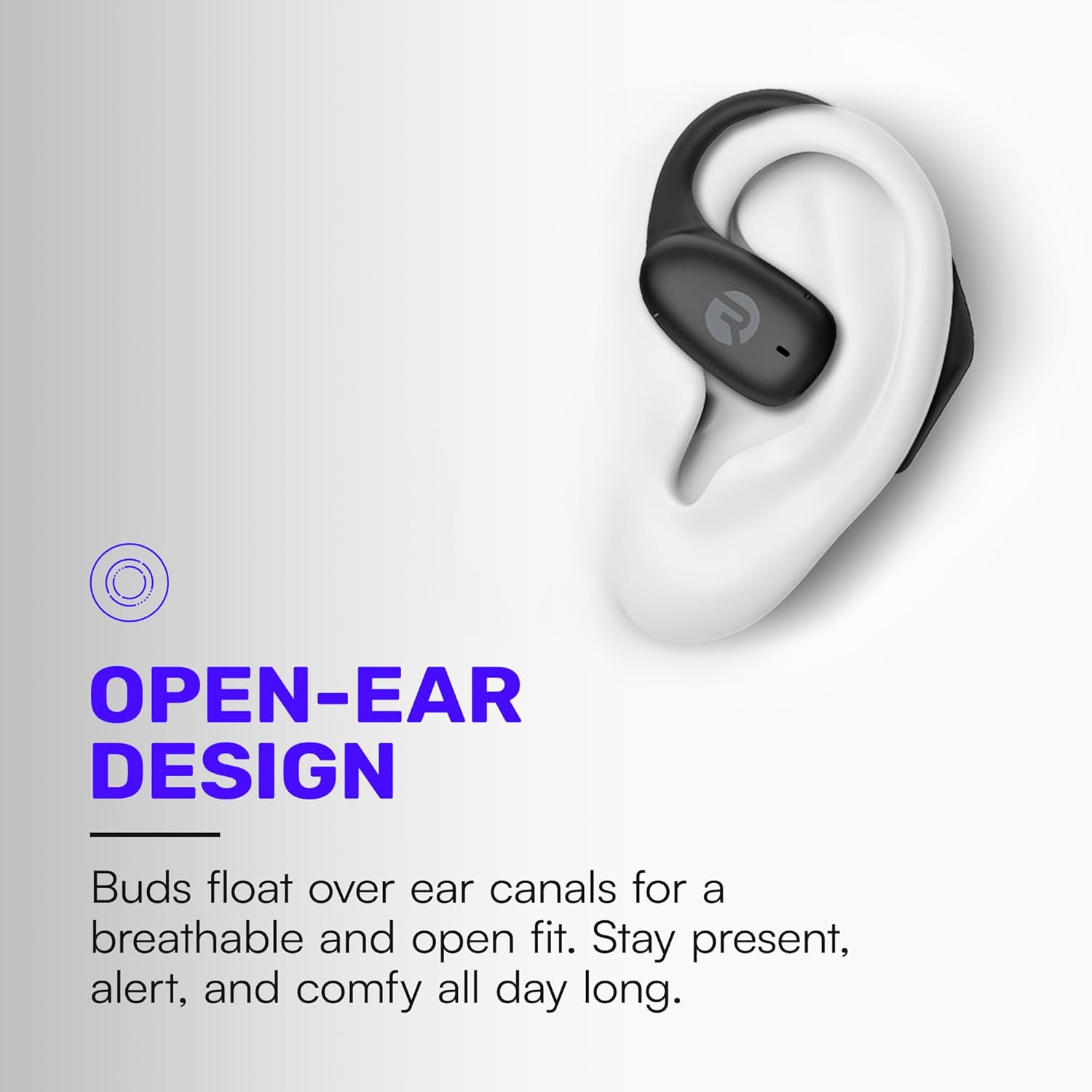 Raycon Essential Open Ear Earbuds – Open Ear Headphones, Earbuds Wireless Bluetooth, Sweat & Water-Resistant Earphones, Running Headphones with Ultra-