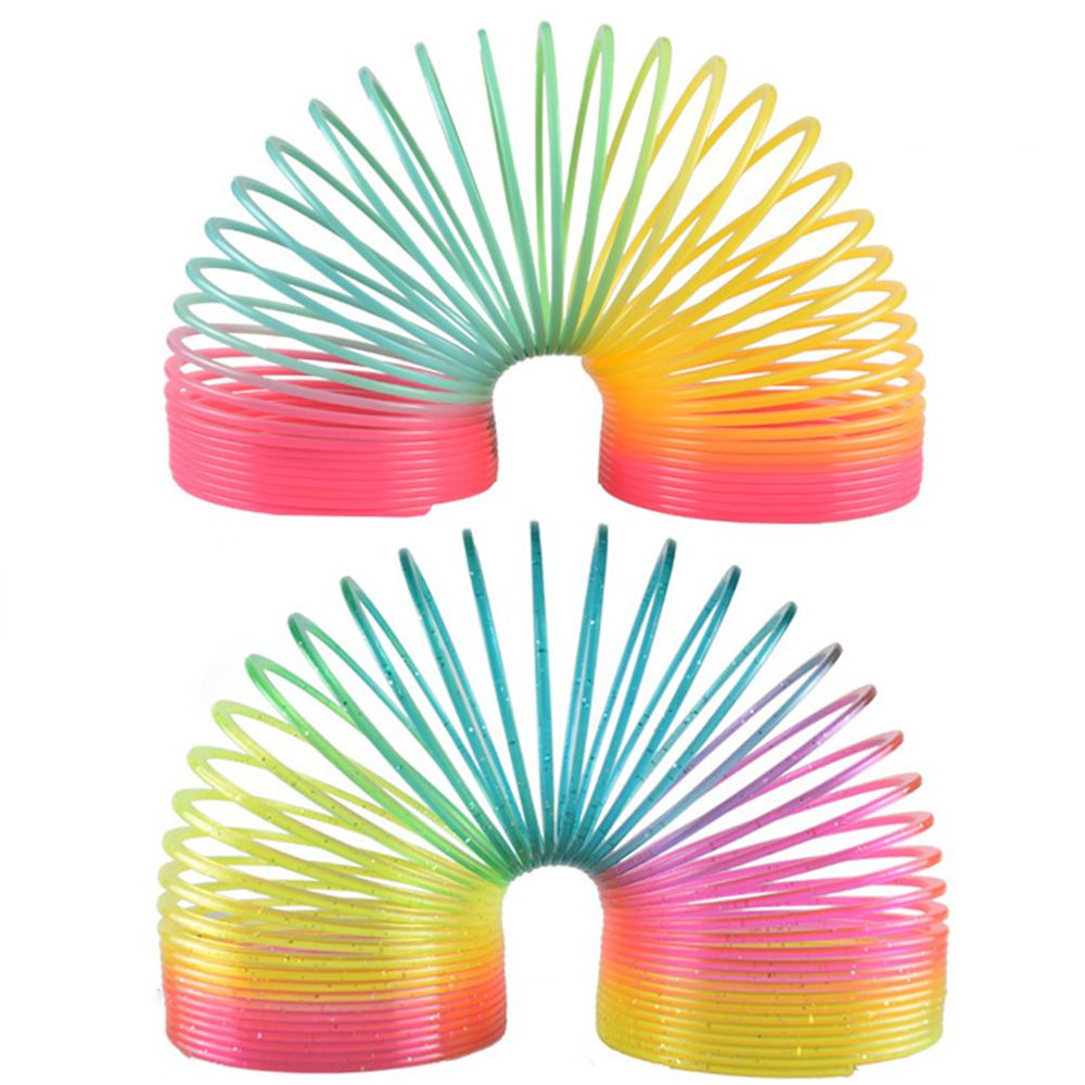 1pcs Rainbow Circle Funny Toys Early Development Educational Folding Plastic Spring Coil Children's Creative Magical Toys