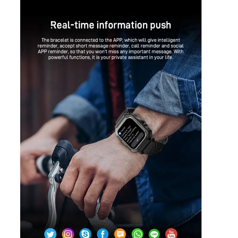 Xiaomi Smart Watch Outdoor Sports Watch Men Blood Oxygen Monitoring Bluetooth Call Deep Waterproof SmartWatch Heart Rate Health