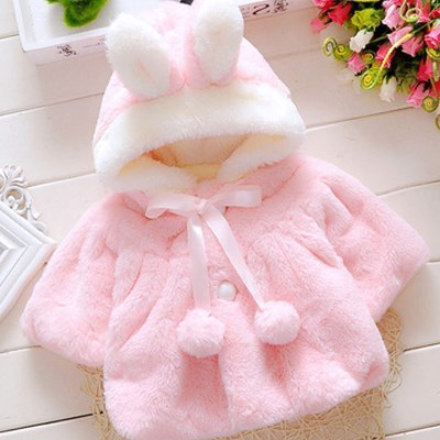 Children's clothing baby baby autumn and winter clothing cute female baby plus velvet coat 0-2-3 years old princess baby clothes