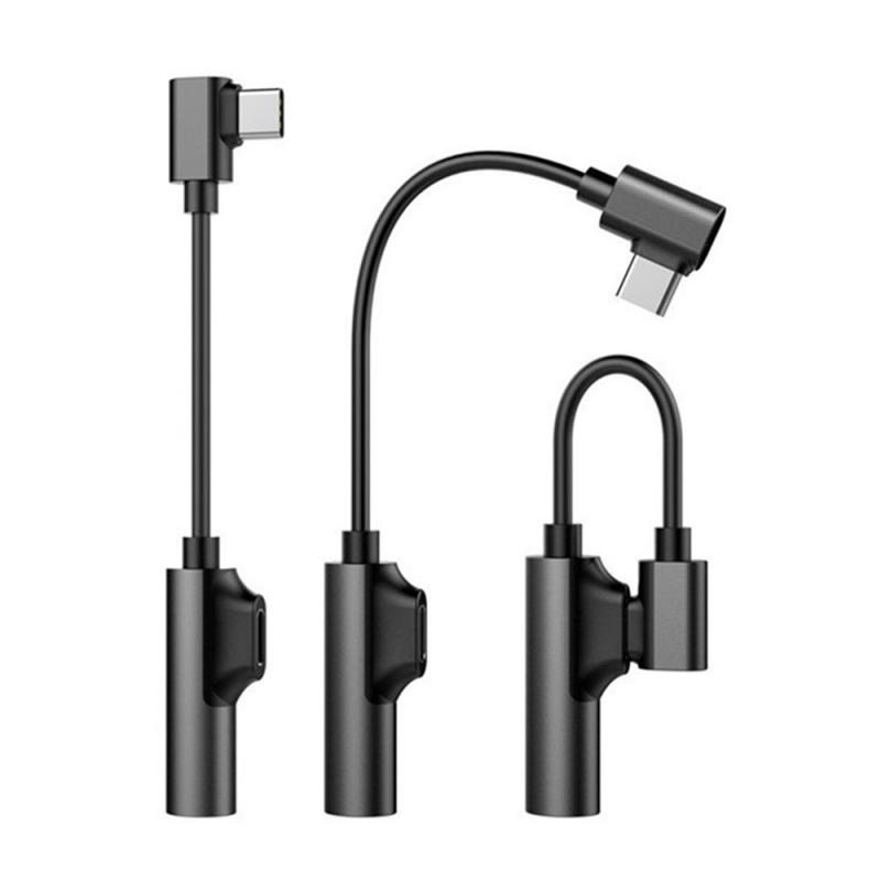 2 In 1 Type C To 3.5mm AUX Adapter USB C To 3.5 Plug Headphone Jack 3 5 Splitter Earphone Audio Convertor For Xiaomi Gray