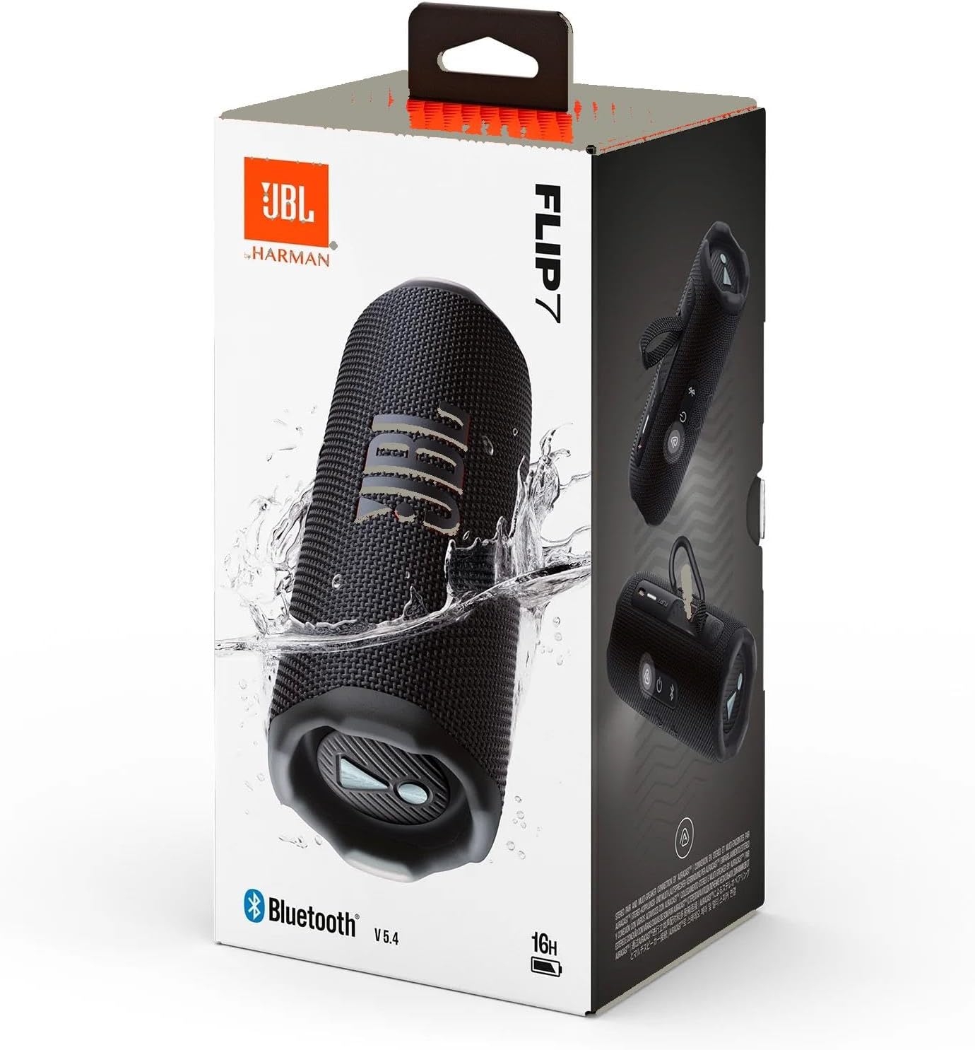 JBL Flip 7 Portable Bluetooth Speaker, IP68 Waterproof, Dustproof, Drop-Proof, PushLock System, AI Sound Boost, 16H Battery, Megen Hardshel Protection