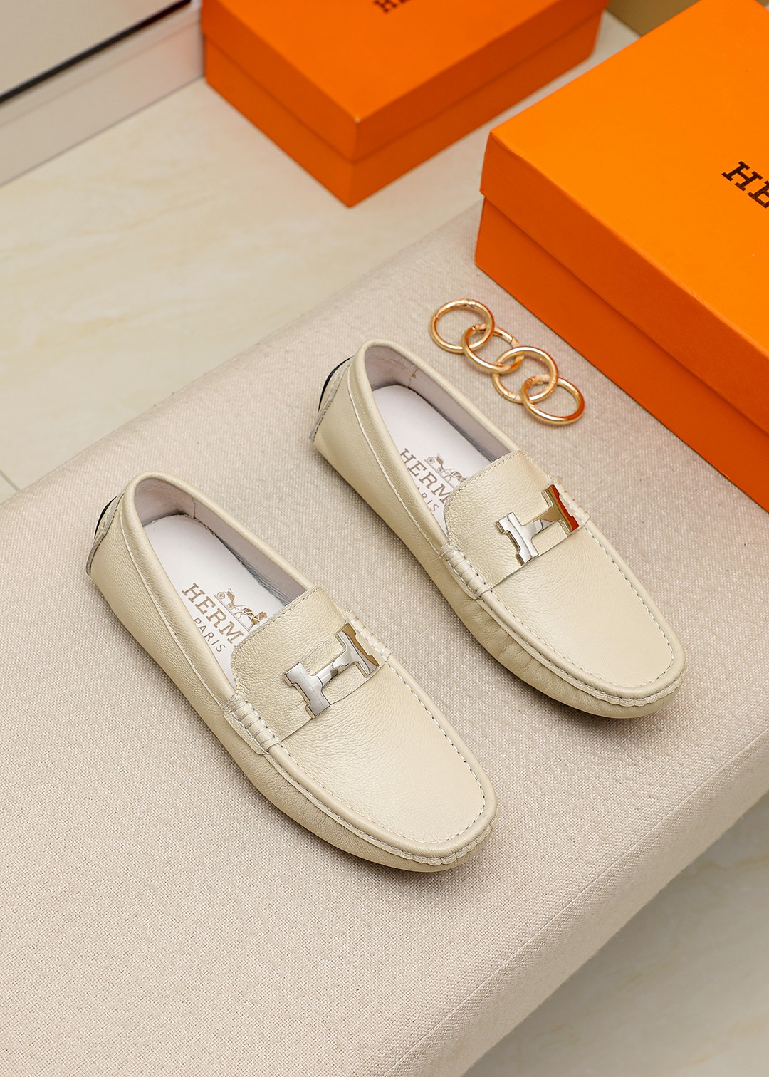 Hermes casual shoes Peas shoes Non-slip soft-soled shoes Low-top loafers Driving shoes One-legged lazy shoes Size: 38-44
