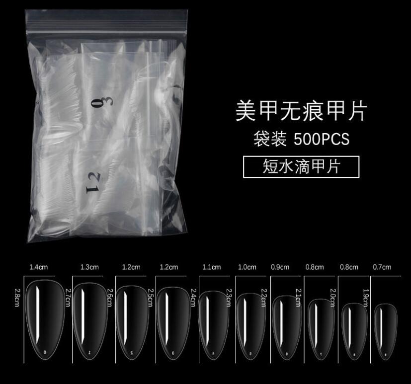 500pcs False Nail Art Tips French Natural Transparent Coffin False Nails Tips Acrylic UV Gel Nail Polish Manicure