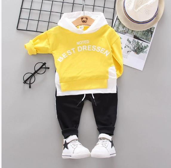 New kids clothing two pieces sports sets Korean version boys girls baby children casual hoodie trousers cotton suit