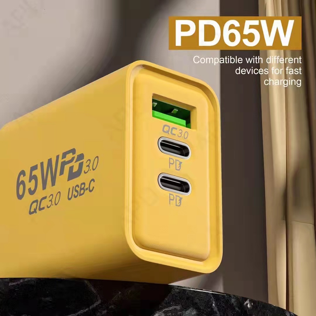 65W PD Charger Dual Type-c Single Usb Charging For Apple 15 Huawei Mobile Phone 5v2a EU/US Charging Head Universal