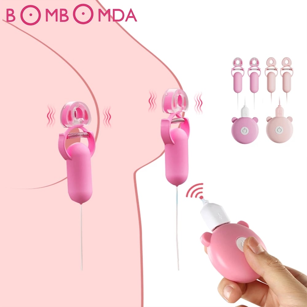 10 Frequency Nipple Vibrator Vibrating Nipple Clamps Clitoral Clip Breast Massage Clitoral Stimulation Erotic Sex Toys for Women