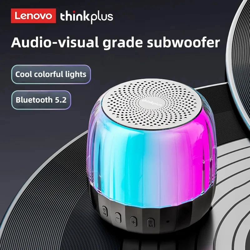 Original Lenovo K3Plus Portable TWS Mini Speaker Bluetooth 5.2 Outdoor/Indoor Speaker RGB 360° Surround Sound Subwoofer TF USB