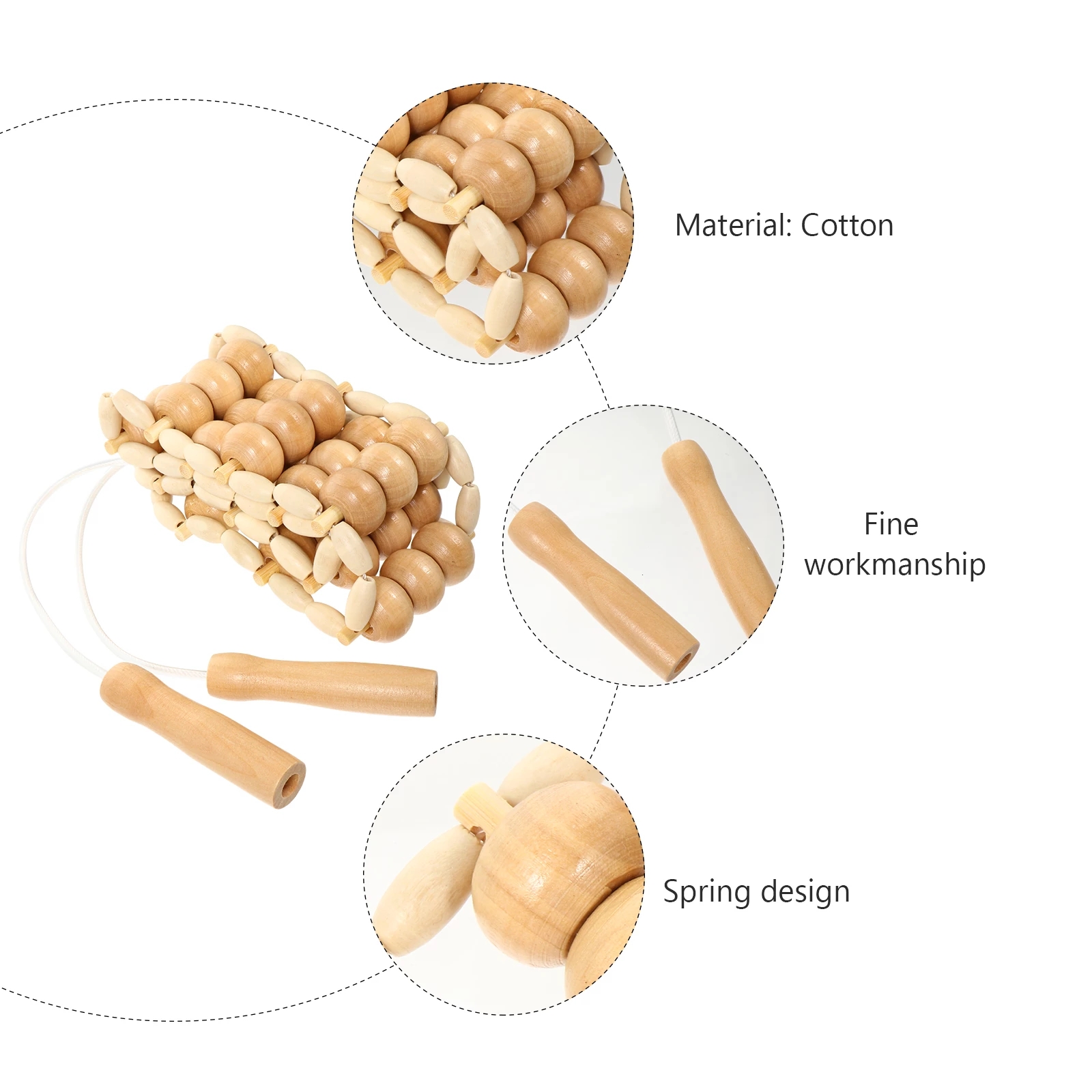 Wood Therapy Massager Massage Roller Handmade Massage Roller Rope Wooden Massager Tool For Body Muscle Pain Relief