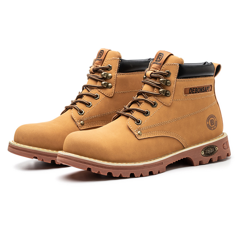 Safety shoes men for work Waterproof Non-slip Sneakers Warm Boots Outdoor Male Hiking Boots Rubber Wear-resistant Work Shoes