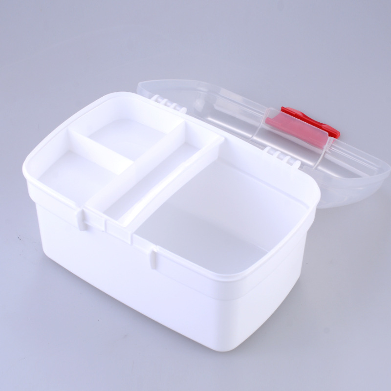 Small portable medicine box plastic storage box transparent first aid kit home medical box multifunctional household storage bag