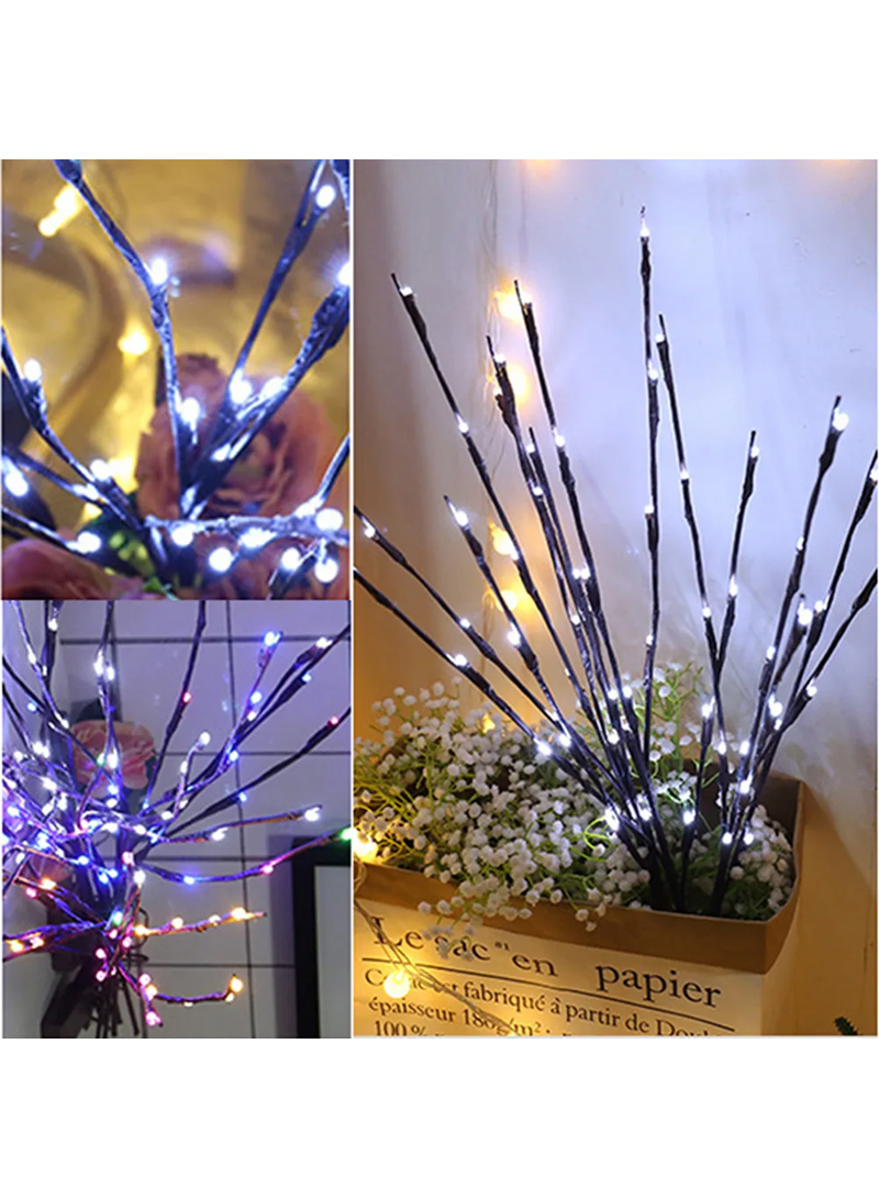 20-LED Christmas Party Decorative Lights Simulation Tree Branch - White
