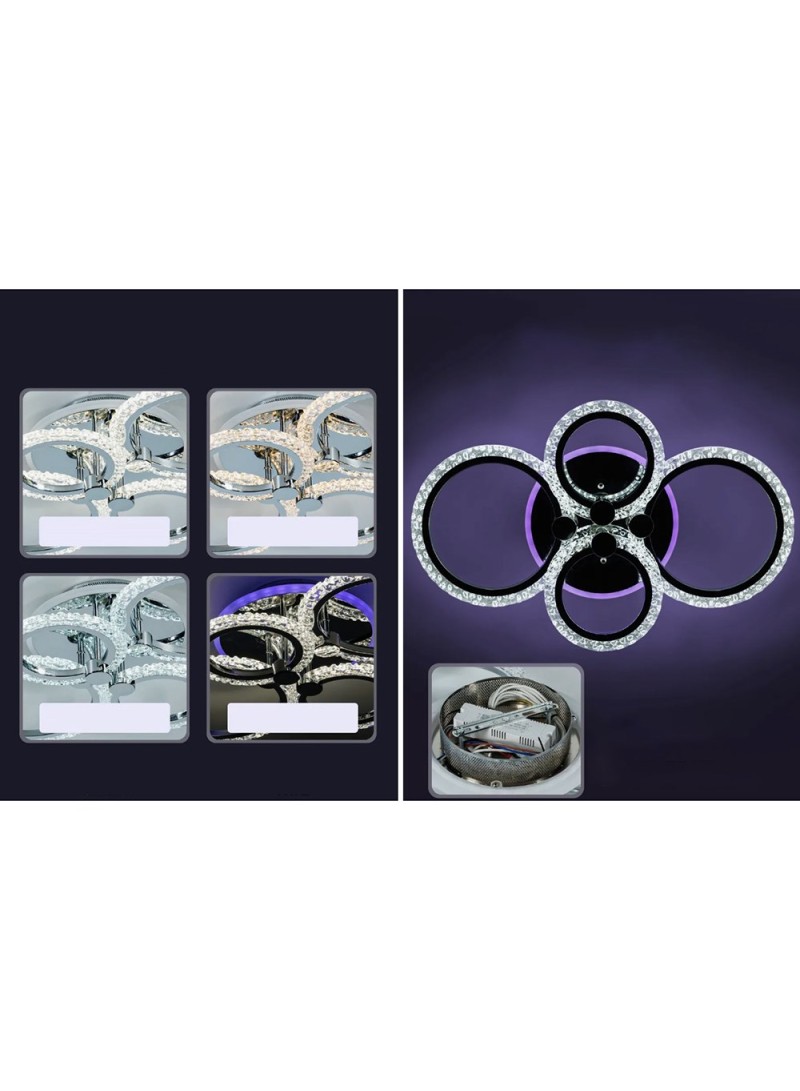 Modern LED Ceiling Light for Living Room Dining Room Chandelier Ring Lamp with Remote Control
