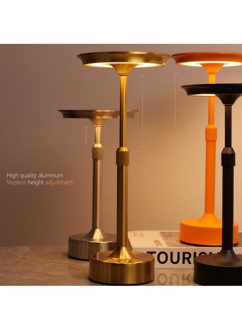 Extendable I-Shaped Table Lamp USB Rechargeable Bedside Night Light Touch Control Desk Lamp - Orange