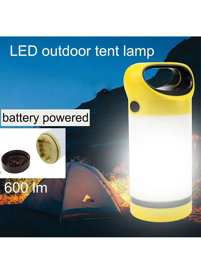 5 Modes LED Outdoor Tent Lamp Portable Camping Light (D3.5 x 8.5)inch - Yellow