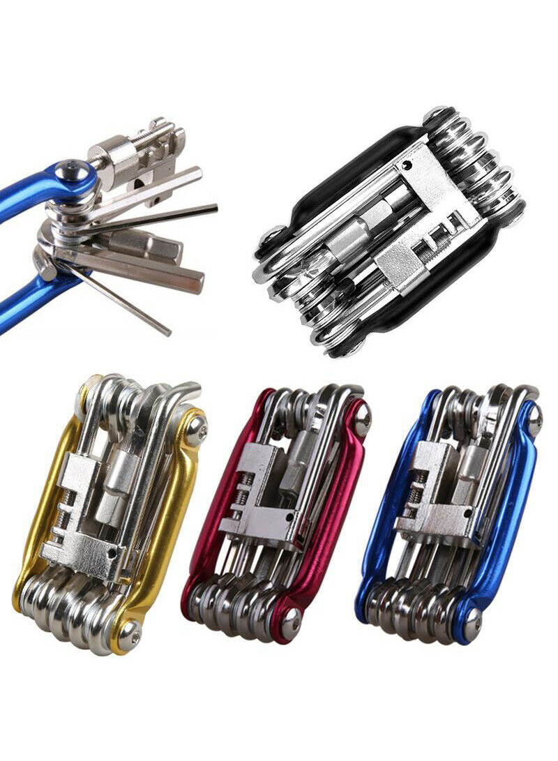 11-in-1 Multi Tool Bicycle Bike Allen Hex Keys Screwdriver Chain Link Tool - Black