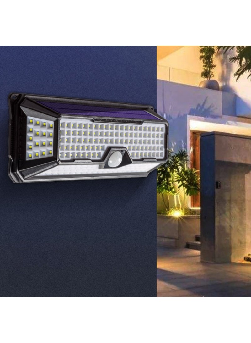 Solar Wall Light 202LED PIR Motion Sensor 3 Modes Sunlight Outdoor Waterproof Garden Lamp