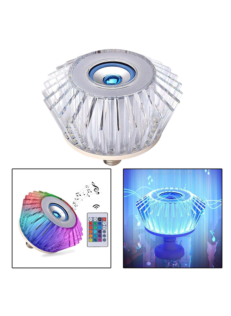 24W Bluetooth LED Music Bulb with Remote Control, RGB+W Color Changing Speaker Light, 12 Colors, E27 Socket, 1700 Lumen, 7” Smart LED Lamp for Bedroom