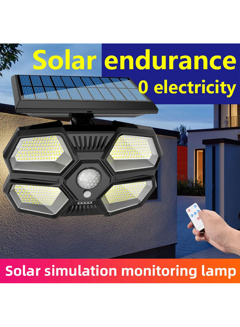 3.7V 180-LED Outdoor Solar Motion Sensor Lamp Wall for Door Garage Yard