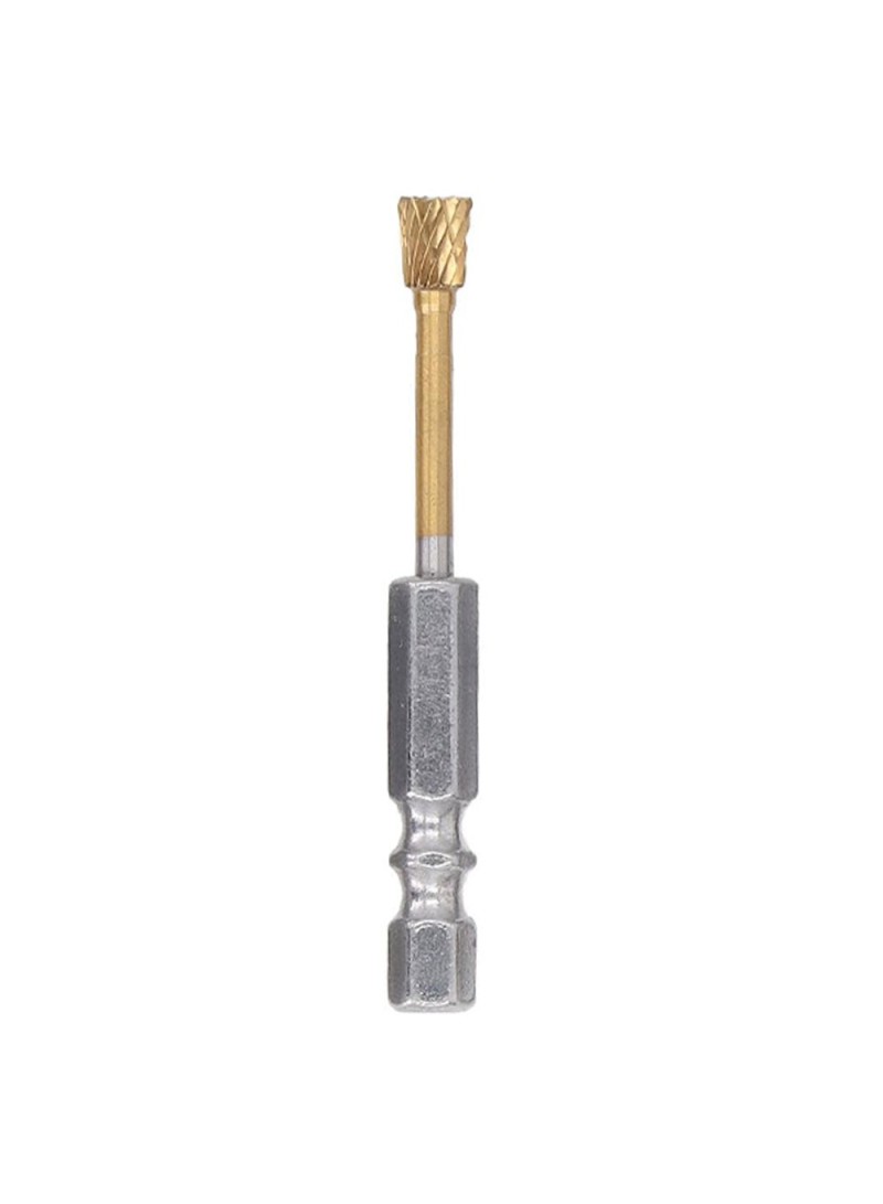 2.5inch Titanium-Coated Double-Flute Carbide Rotary Burr File Grinding Drill Bit with 1 / 4" Hex Shank 3-N6